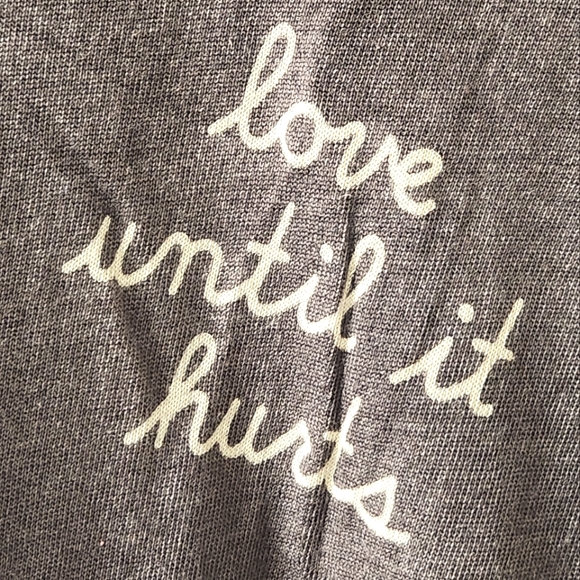 Sundry Grayish Brown "love until it hurts" Lightweight Sweatshirt 1 (S) - Picture 3 of 7